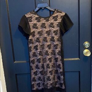 Zara Girls 13-14 size Black lace dress with pink underlay